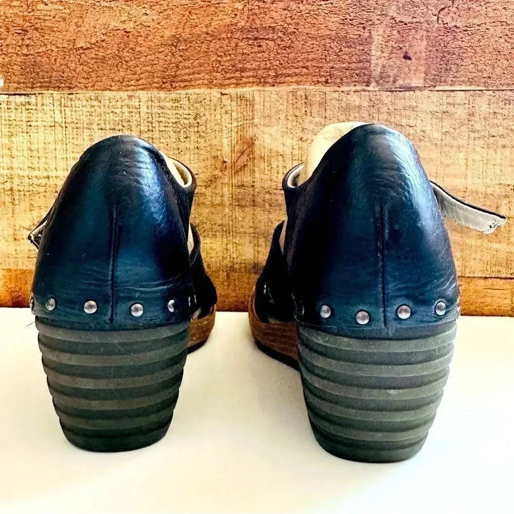 Dr. Martens Rare Vintage Leather Strappy Open Toe Wedged Sandals